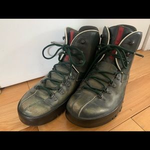 Prada Green Hiking Boots